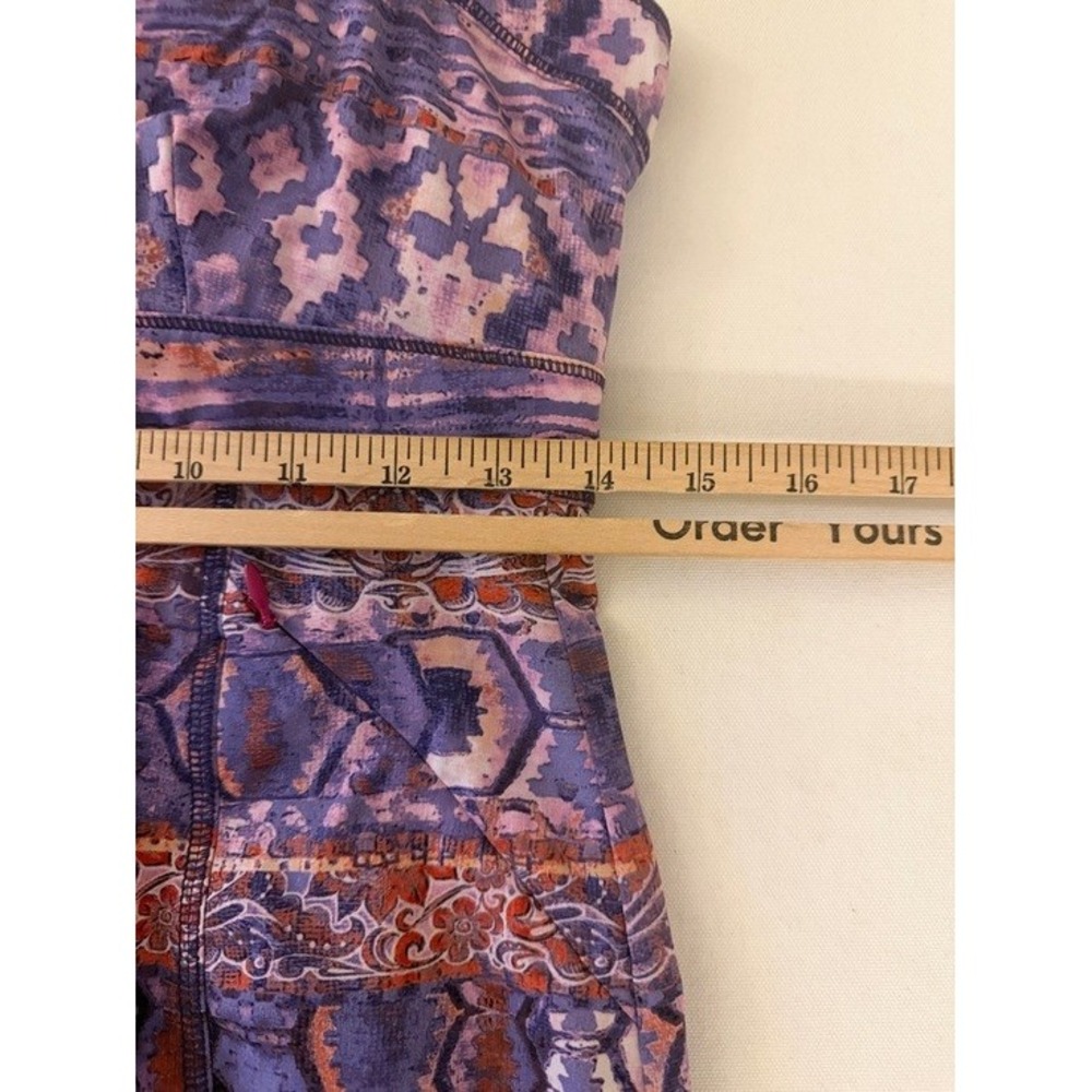 Title Nine Nimblene Halter‎ Dress Purple Ikat Floral Athletic Stretch Size 4 - Picture 9 of 12